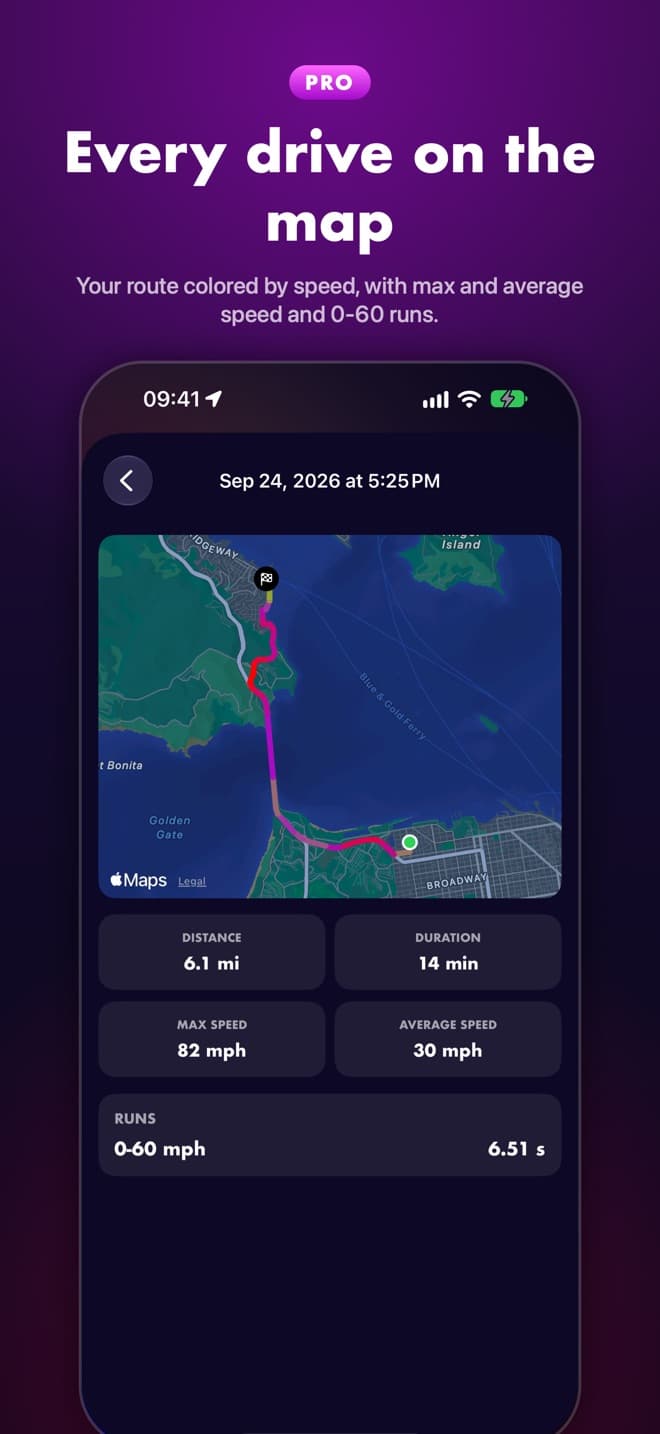 SpeedBoom trip summary